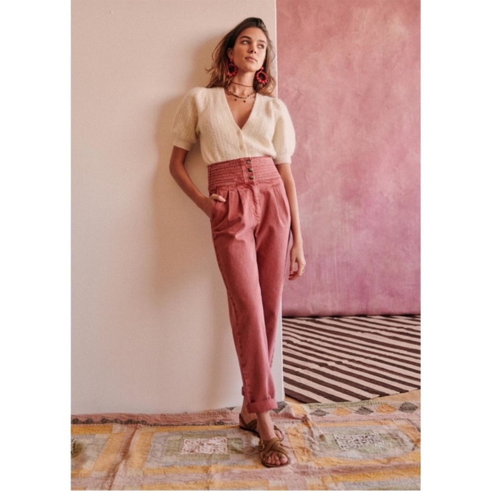 SÉZANE Sidney Dusty Rose Trousers Size 38/6